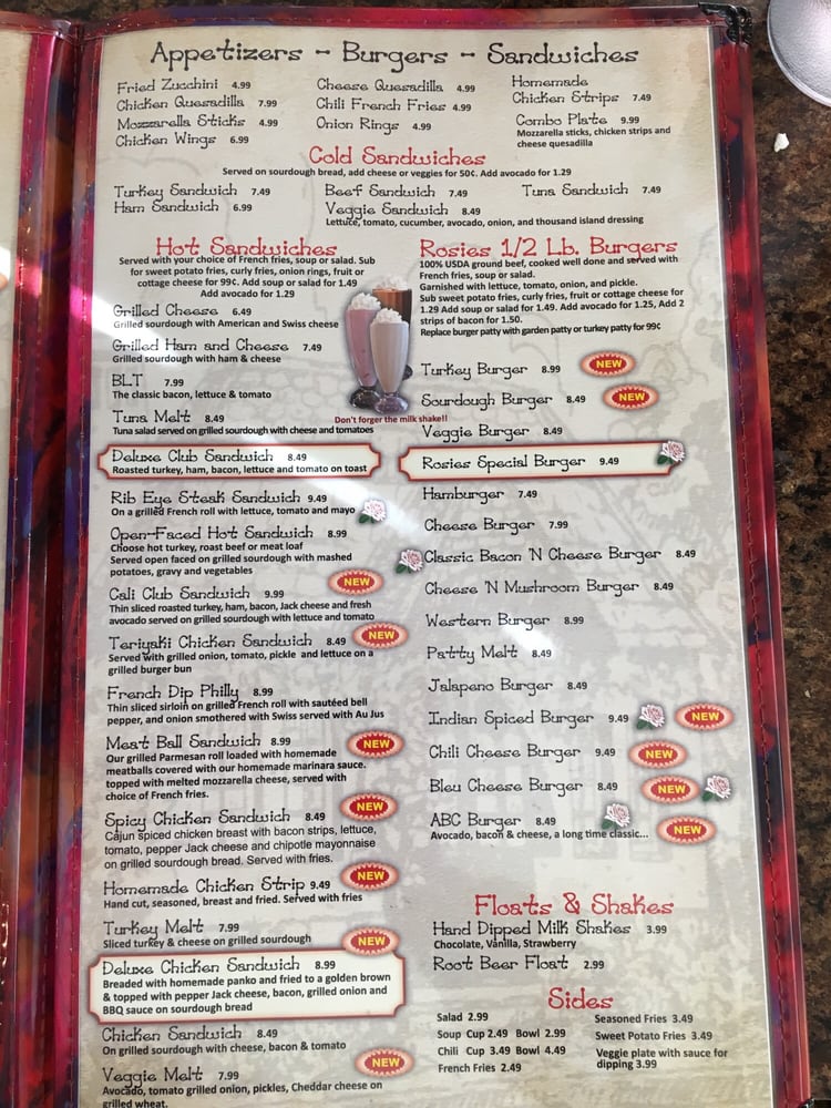 Menu Rosie’s Country Kitchen